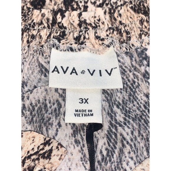 Ava & Viv Womens Tan Snake Print Long Sleeve Top Blouse Plus Size 3X - Picture 10 of 11